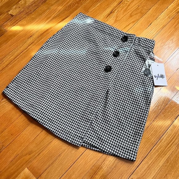 A-Line Houndstooth Mini Skirt (NWT) - Picture 2 of 6